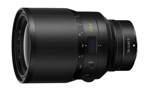 Objectif Nikon Nikkor Z 58mm f/0.95 S Noct vue de profil