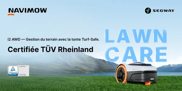 Robot tondeuse Segway Navimow i206 AWD certifié par TÜV Rheinland pour le soin de la pelouse